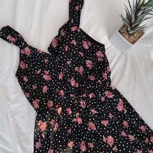 SIENNA SKY Black Jumpsuit with Pink Flowers